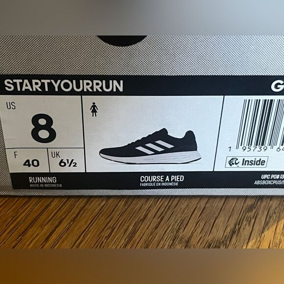 Adidas Start Your Run Black Sneakers Size 8 Comfy - Picture 2 of 8